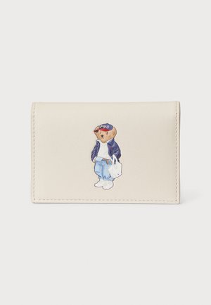 POLO BEAR LEATHER FLAPPED CARD CASE - Rahakott - cream