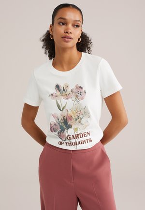 WE Fashion T-shirt med print - off white