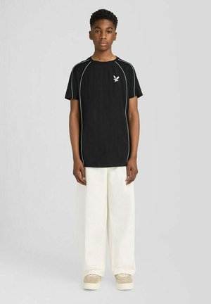 Lyle & Scott, LYLE & SCOTT SS T-SHIRTS REFLECTIVE PIPED T-SHIRT - T-shirts print - z jet black
