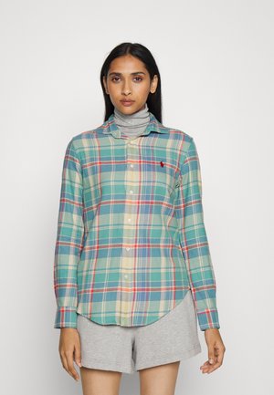 GEORGIA LONG SLEEVE BUTTON FRONT SHIRT - Paitapusero - teal/blue