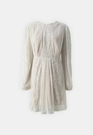 TWINSET ABITO CORTO RICAMATO - Koktajl obleka/za zabavo - off-white