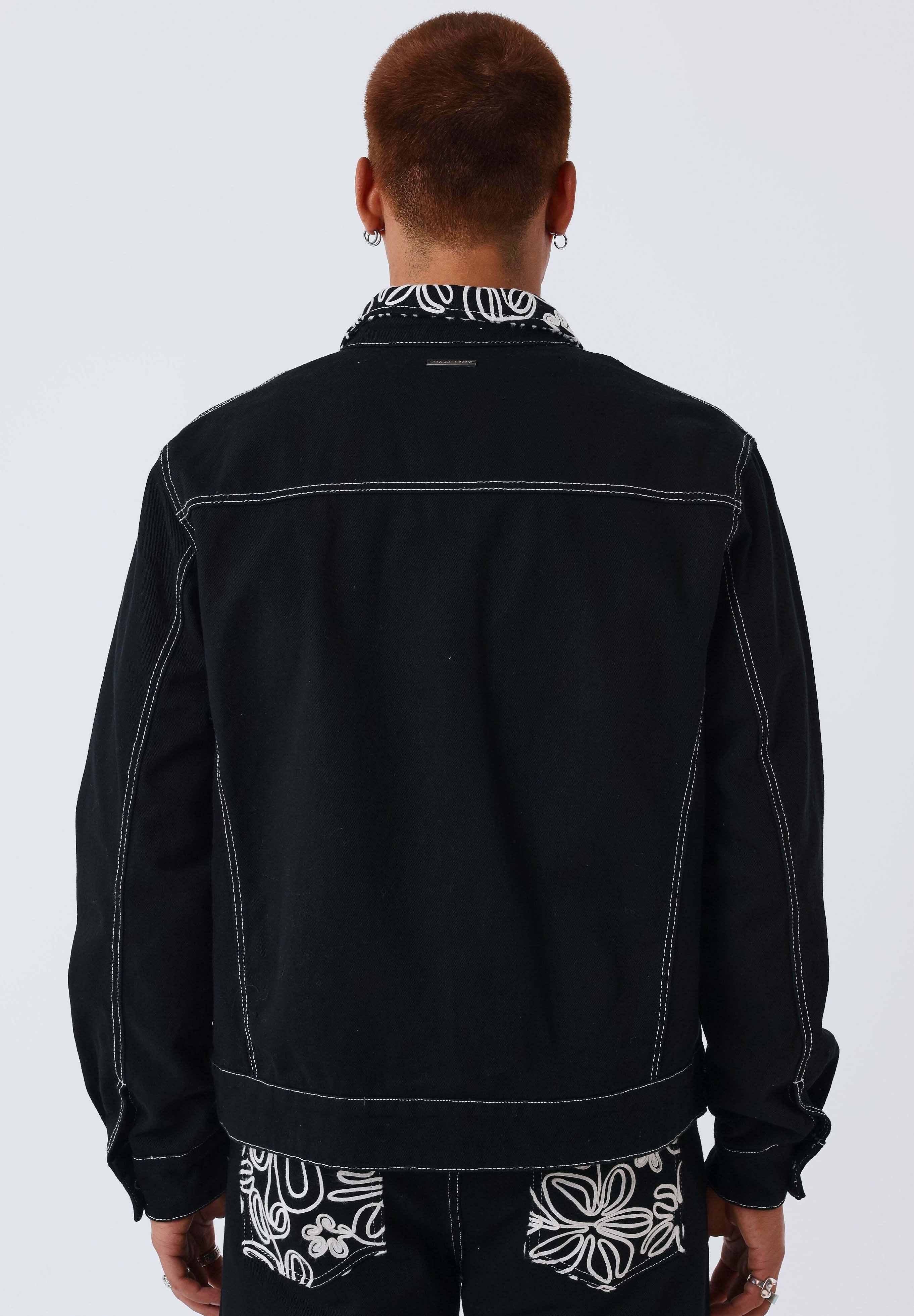 Project X Paris BANDANA - Denim jacket - noir/black - Zalando.ie