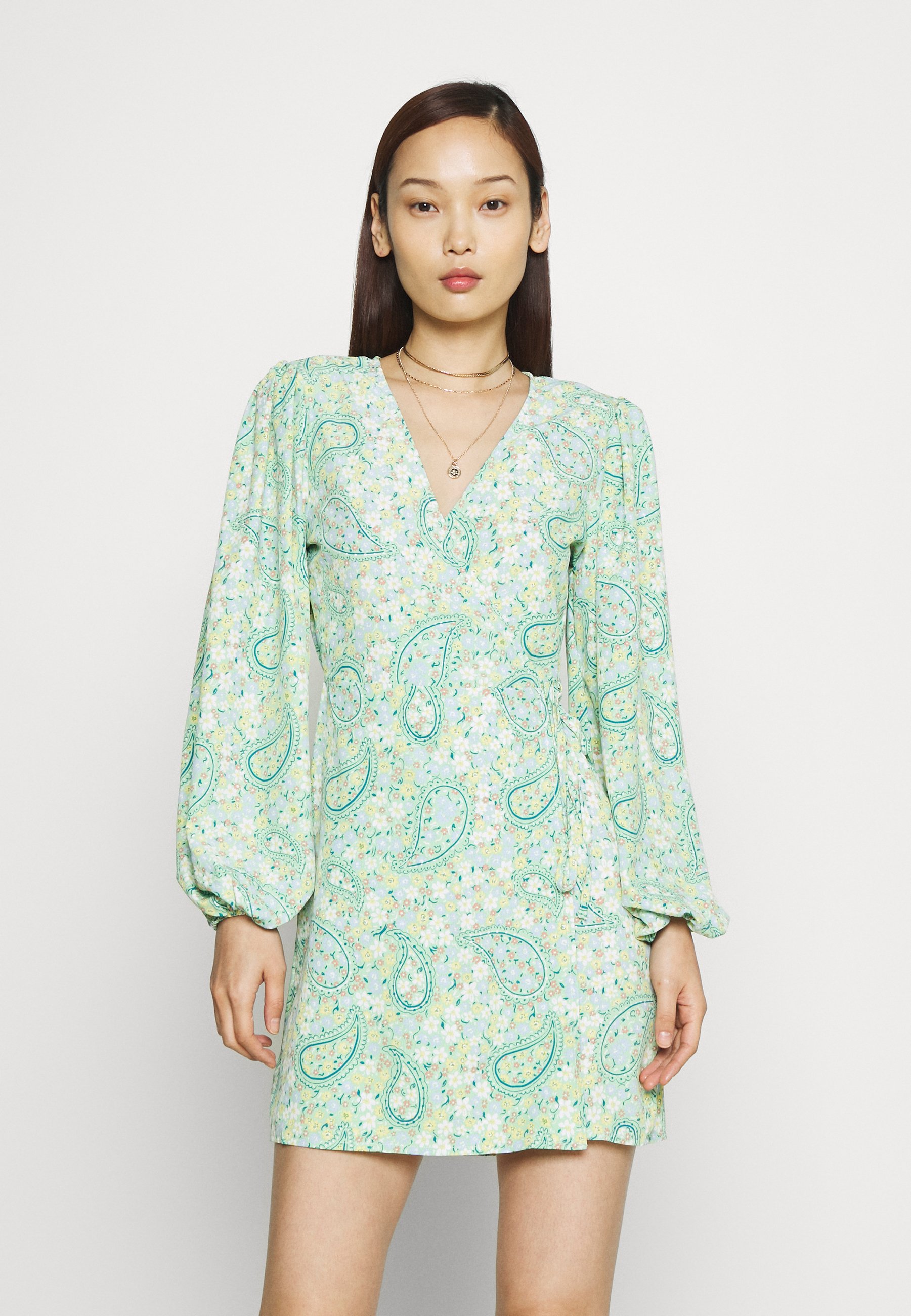 green paisley dress