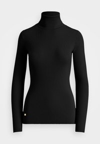 RIB KNIT ROLL NECK JUMPER - Svetrík - black