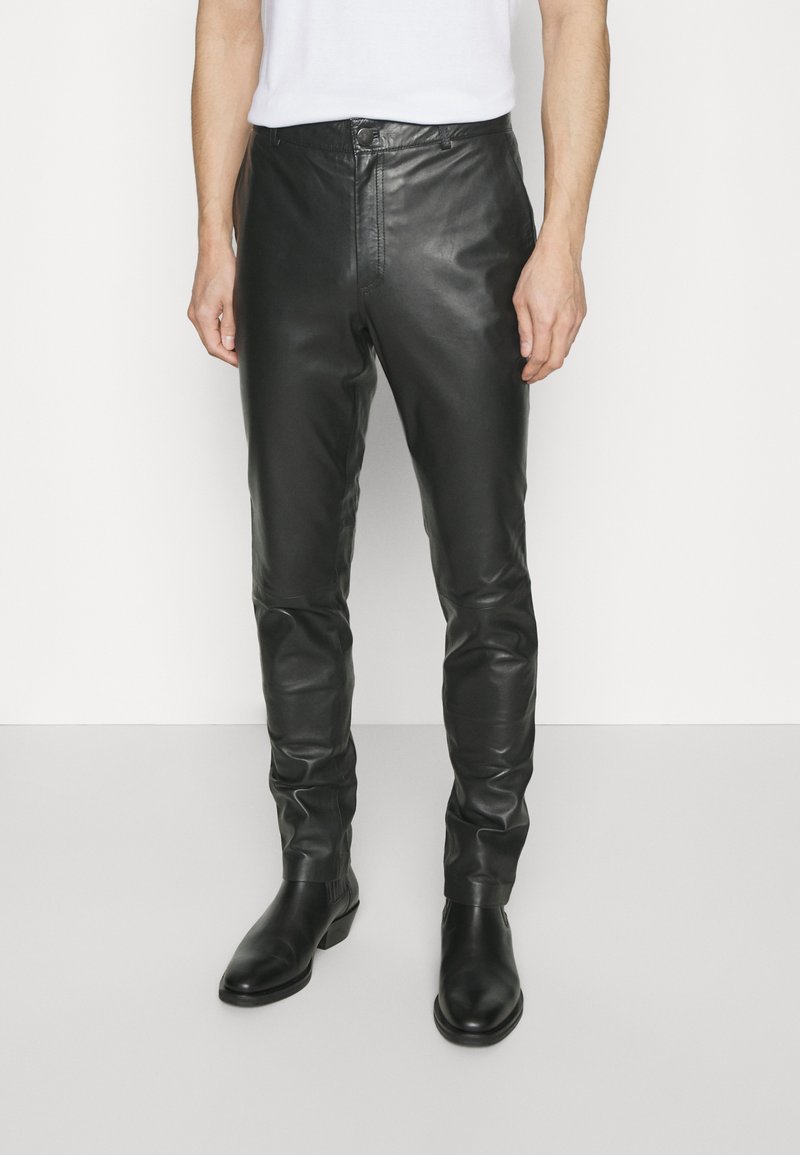 STUDIO ID - GUIDO TROUSERS  - Leather trousers - black, Enlarge