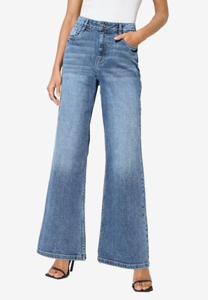 WIDE LEG - Flared Jeans - mid wash