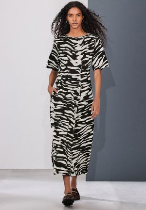 Next, REGULAR FIT-SHORT SLEEVE ROLL EDGE WAISTED - Jerseyjurk - monochrome animal