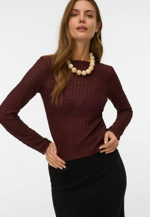 VMSHELBY O-NECK SHORT - Blūze - decadent chocolate