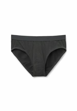 Černé bavlněné slipy s hladkým povrchem, elastickým pasem a tvarovaným předním dílem. Mají minimální švy a klasický design.