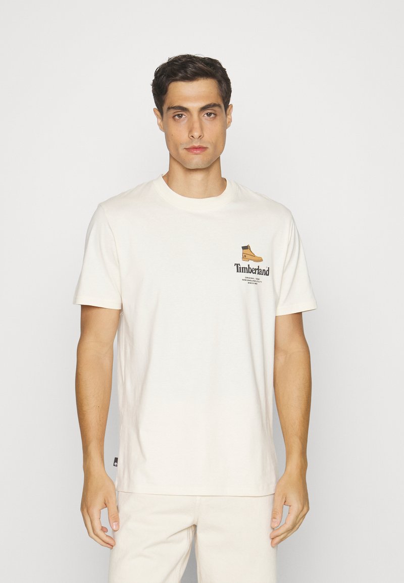 Timberland BOOT LOGO TEE BOX - Print T-shirt - white smoke/off-white