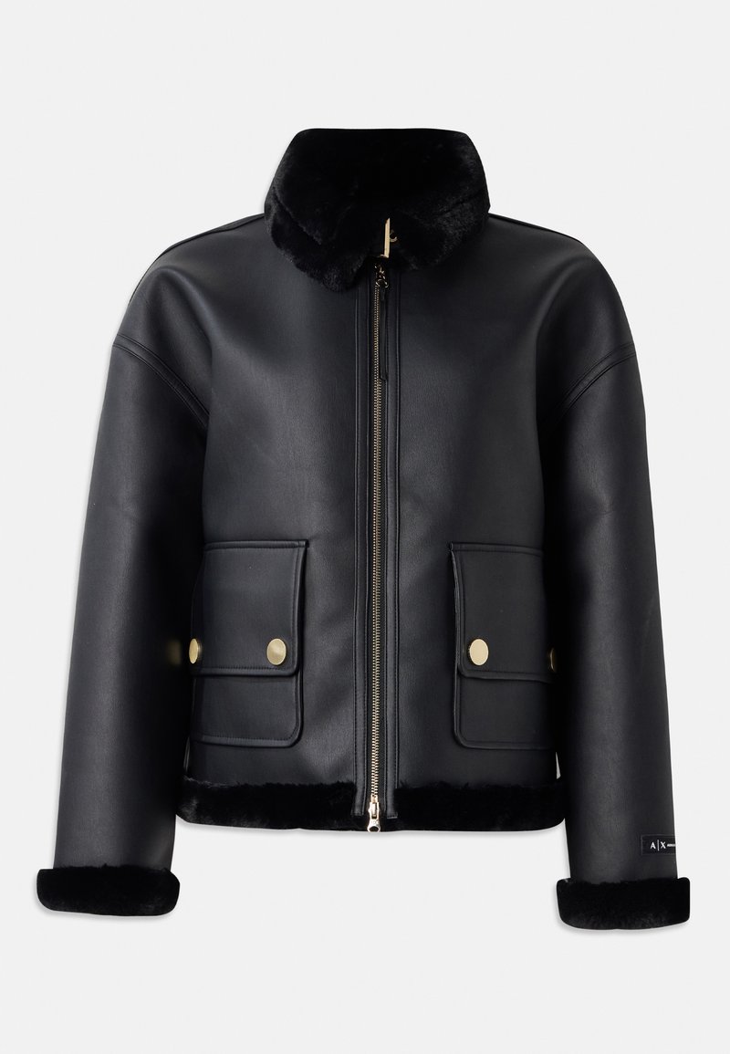 Armani Exchange Imitatieleren jas zwart