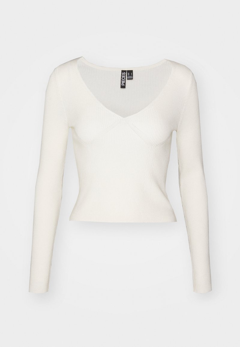 Pcmarie Ss O Neck Split Knit Cloud Dancer main image 0