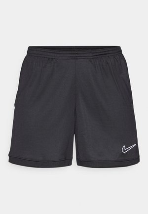 Mustad mustad spordilühikesed, millel on elastne vöökoht, valge Nike logo alumises paremas servas ja sile, kerge kangas.