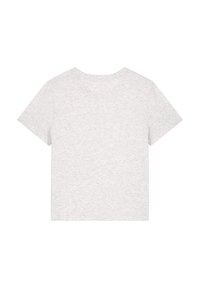 Grijze korte mouwen T-shirt gemaakt van een katoenmengsel. Heeft een ronde hals en een ontspannen pasvorm. Geen zichtbare graphics of ontwerpen.