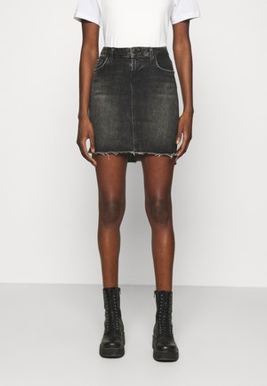 A-linjekjol - black denim