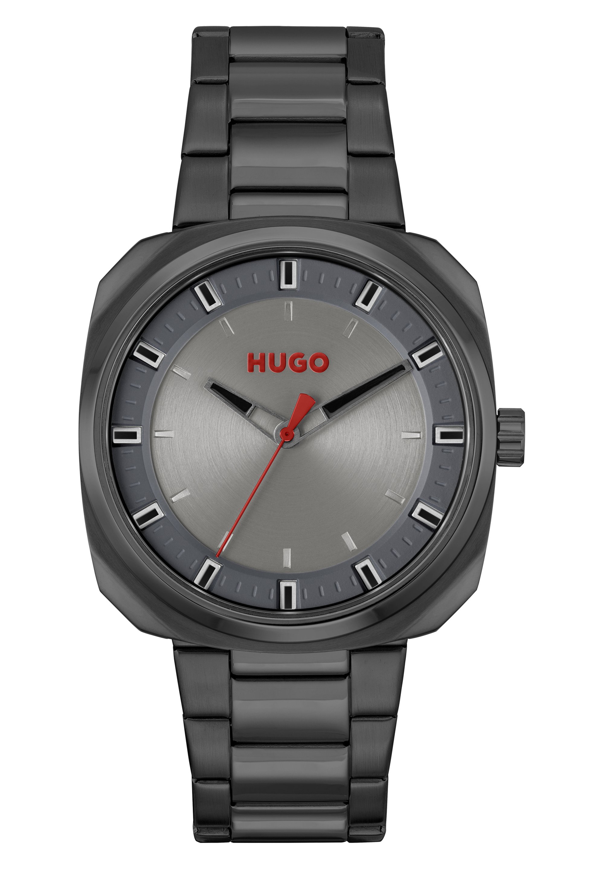 HUGO SHRILL Uhr schwarz schwarz grau schwarz/schwarz