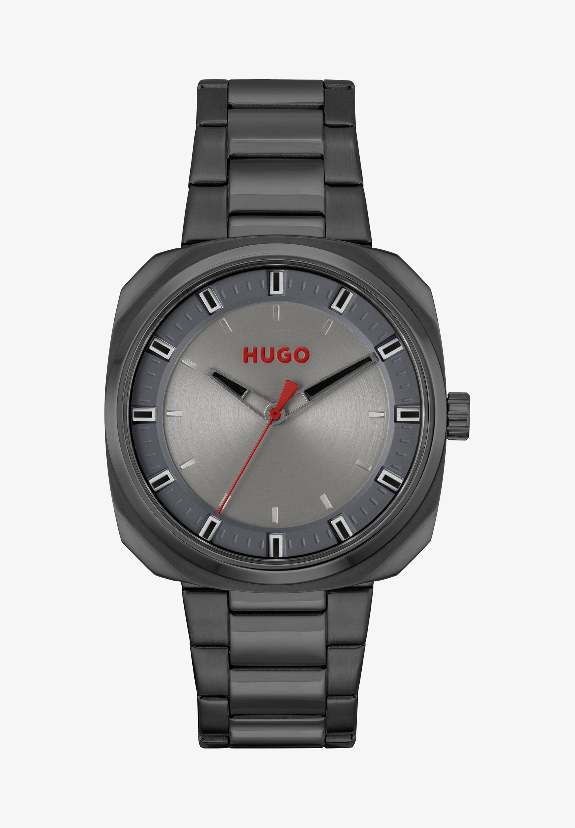 HUGO SHRILL Uhr schwarz schwarz grau schwarz/schwarz
