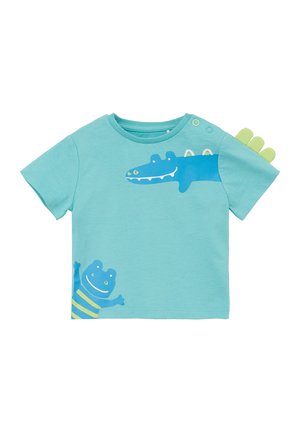 s.Oliver MIT ZACKEN APPLIKATION - T-shirt print - türkis