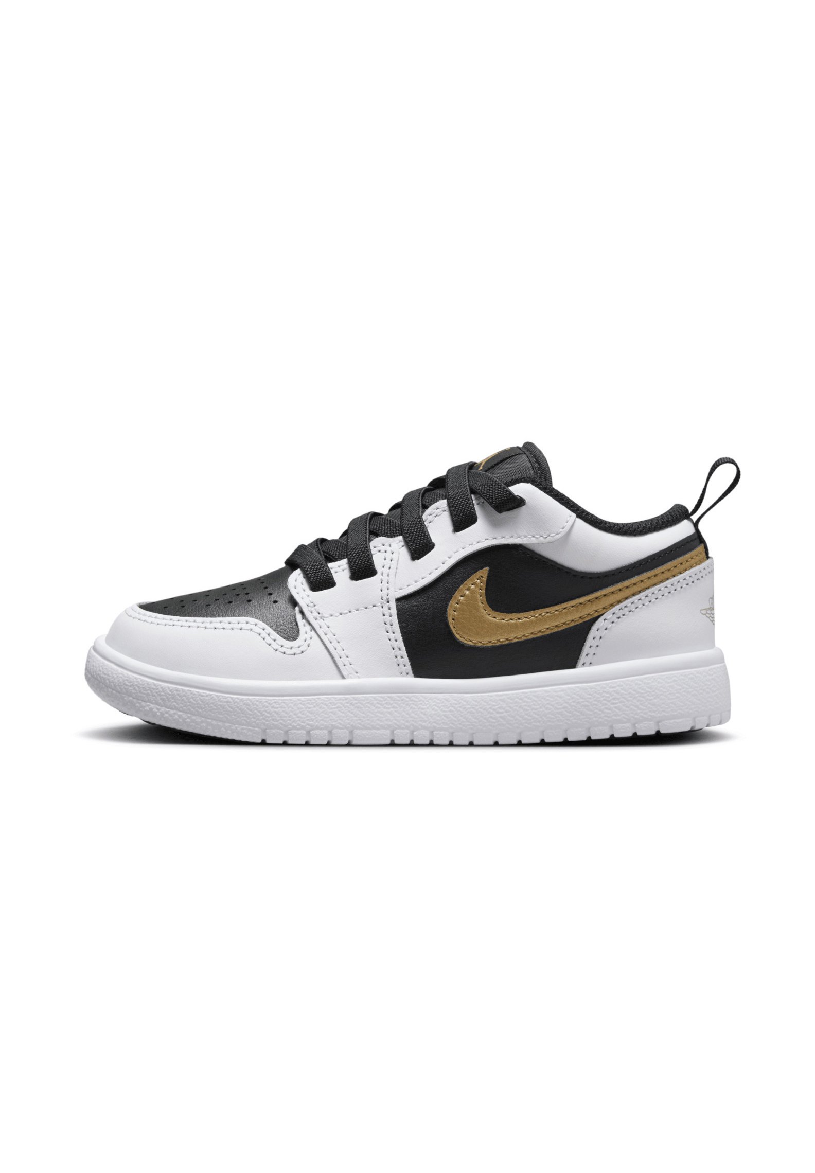 Jordan JORDAN 1 LOW UNISEX - Trainers - white black metallic gold 