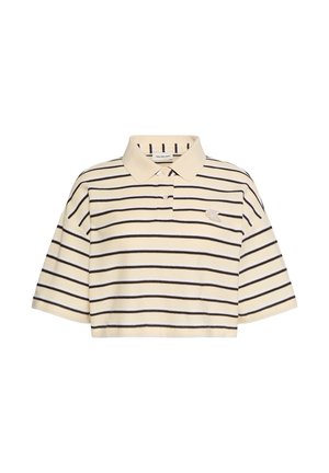 Calvin Klein Jeans, CALVIN KLEIN JEANS STRIPE CROPPED BOXY POLO SHIRT - Polo - vanilla custard