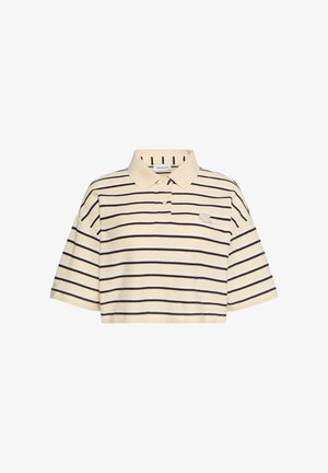 Calvin Klein Jeans, CALVIN KLEIN JEANS STRIPE CROPPED BOXY POLO SHIRT - Polo - vanilla custard