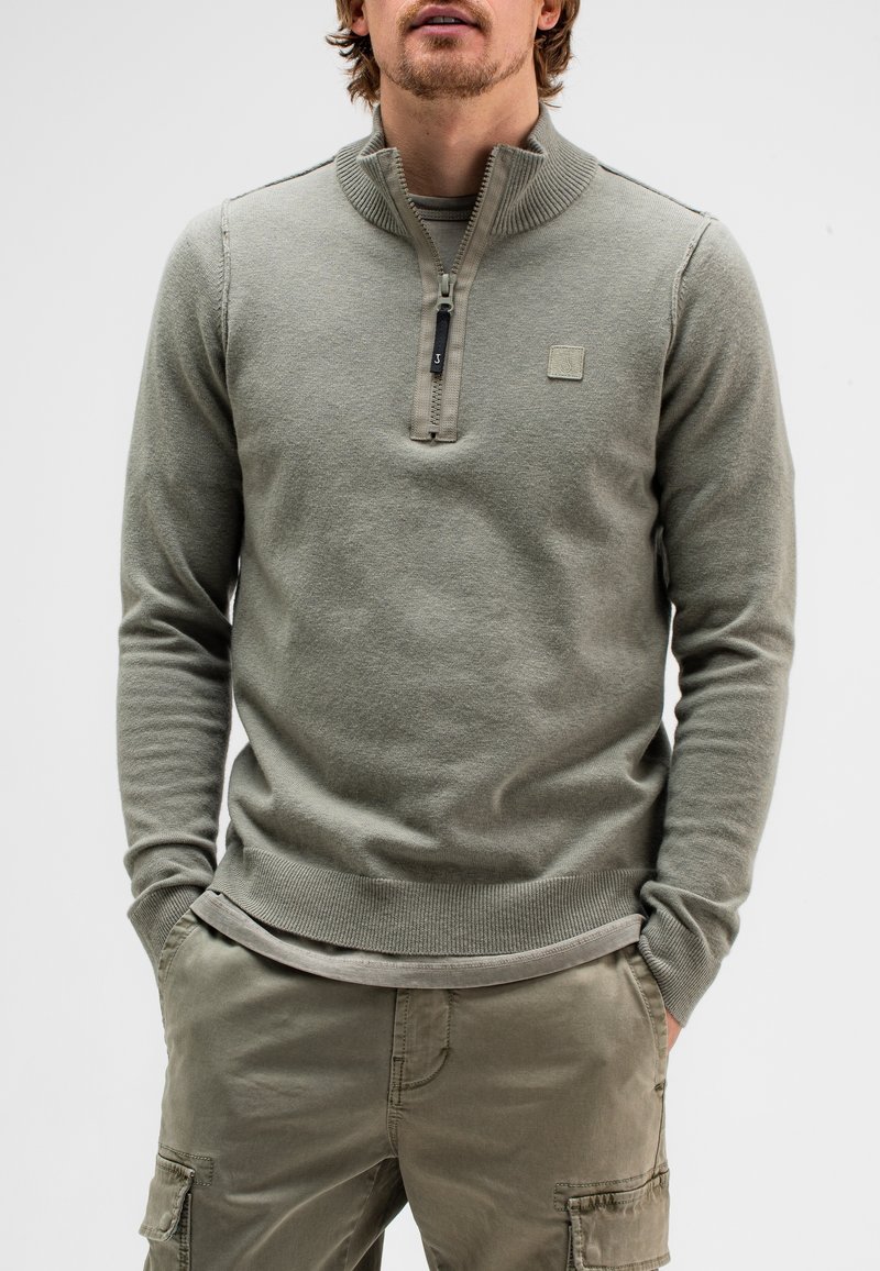 Butcher of Blue CLIFDEN HALF ZIP - Strickpullover - granite green