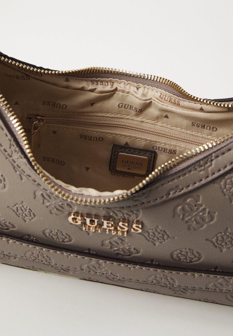 Sac à épaule Guess Zarela - Dark Taupe Logo, 100% Polyuréthane, Neuf Avec étiquettes