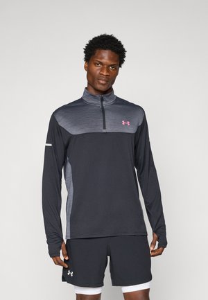 Under Armour TECH UTILITY 1/4 ZIP - T-shirt à manches longues - black/super pink