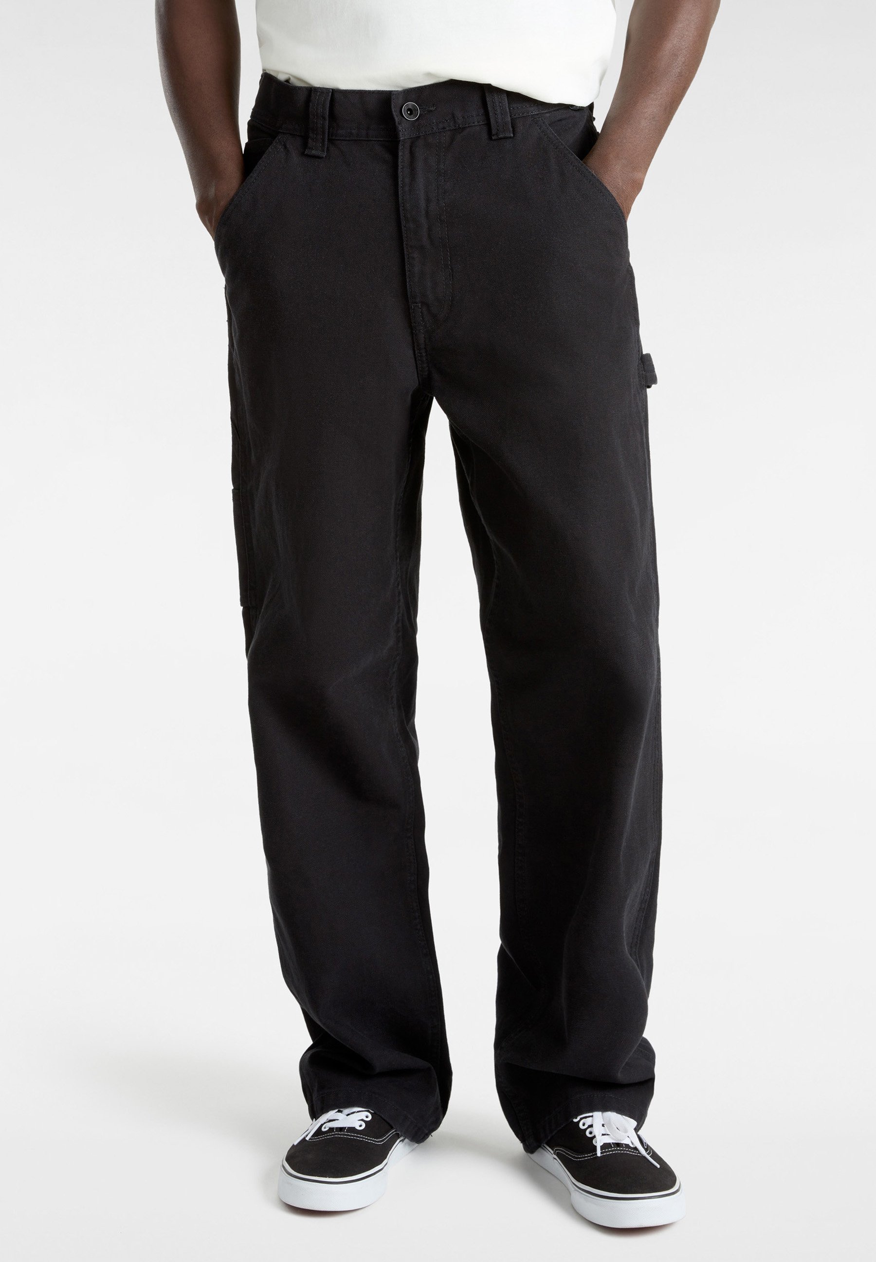 Vans DRILL CHORE CARPENTER VINTAGE WASH - Trousers - black - Zalando