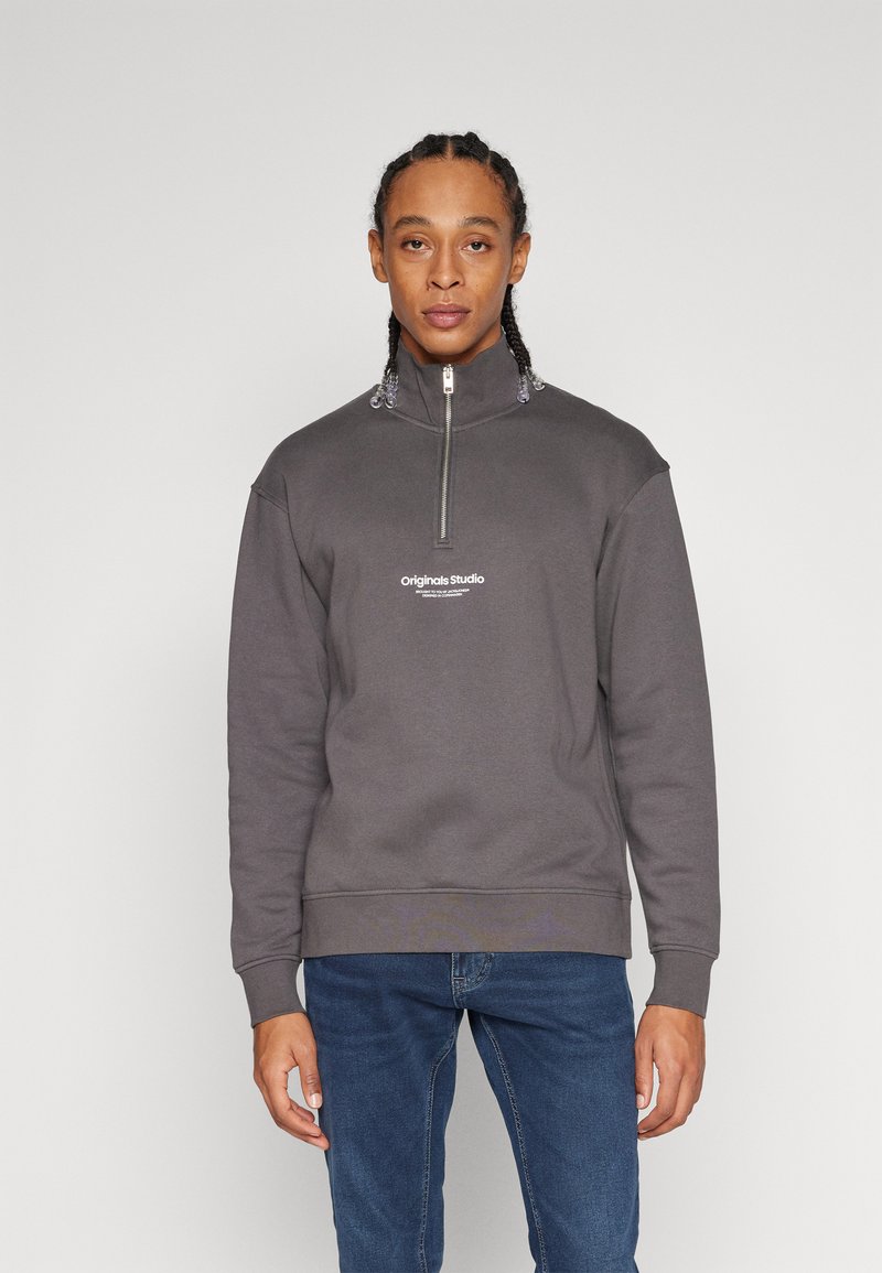 JACK & JONES Jorvesterbro Sweat Quarter Zip Hn Noos Felpa, Stormy