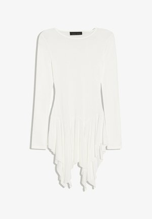 Bershka, LONG SLEEVE RUFFLED - T-SHIRT - T-shirt à manches longues - white