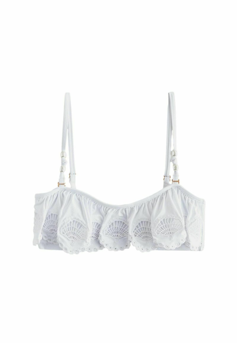 Next REGULAR FIT - SHELL BRODERIE FRILL BANDEAU BIKINI TOP . - Bikini ...