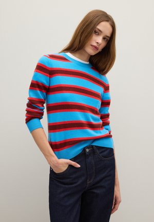STRIPED - Maglione - sky blue/red