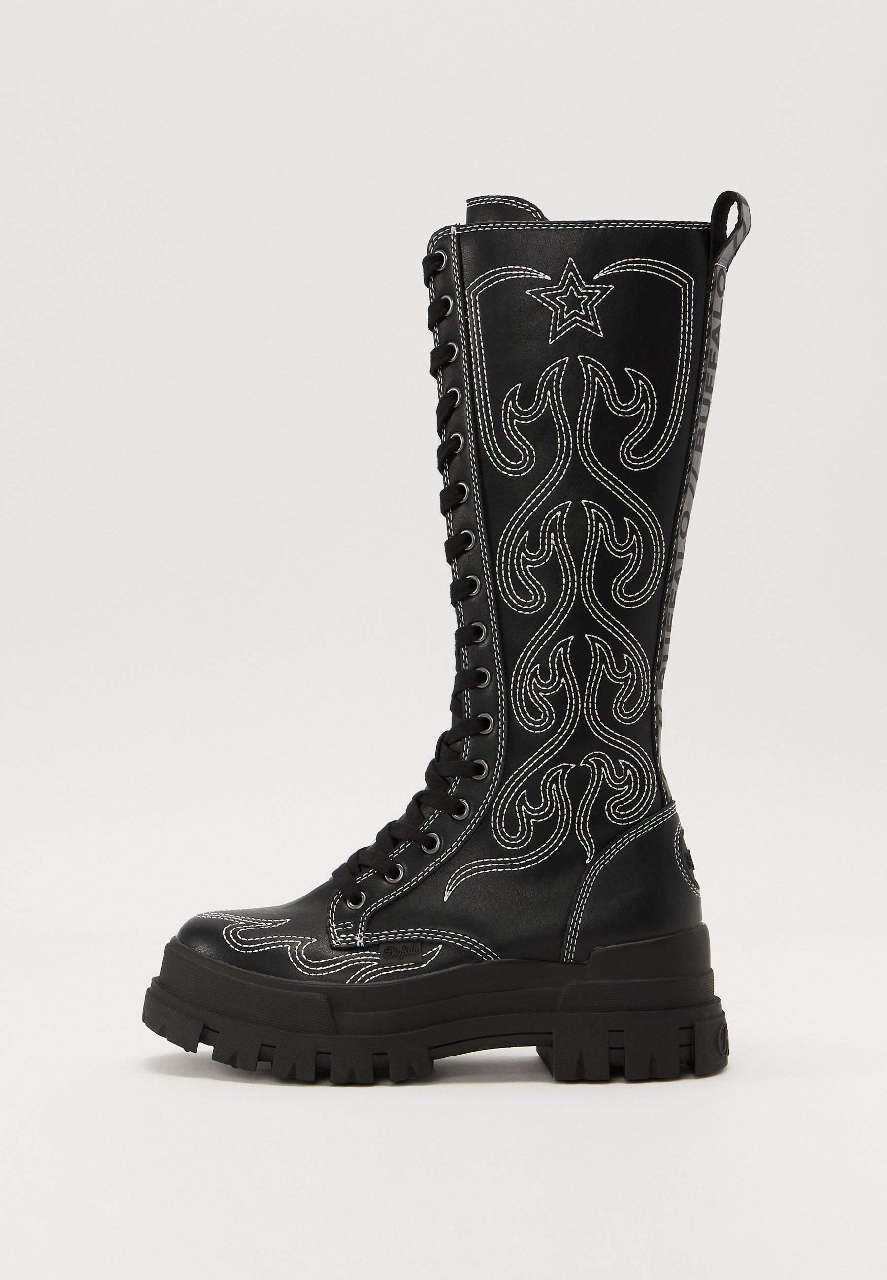 Buffalo ASPHA ON WEST Lace-up boots black/white/black
