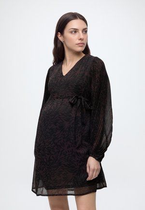 ONLY MATERNITY, OLMSTAR - Robe de jour - chocolate plum/shadow leaves