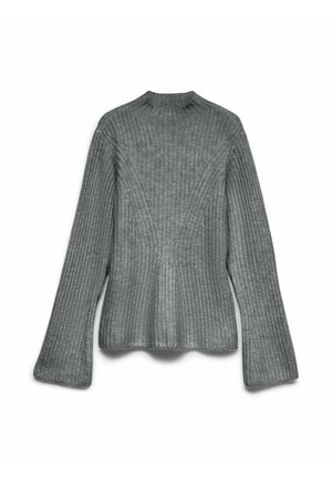 Vero Moda, KNITTED PULLOVER AWLINA KNITTED PULLOVER - Pullover - medium grey melange