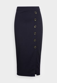 WAL G TALL - TORTOISE BUTTON SKIRT - Pencil skirt - navy blue Thumbnail Image 1