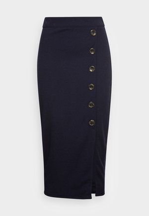 WAL G TALL TORTOISE BUTTON SKIRT - Pencil skirt - navy blue