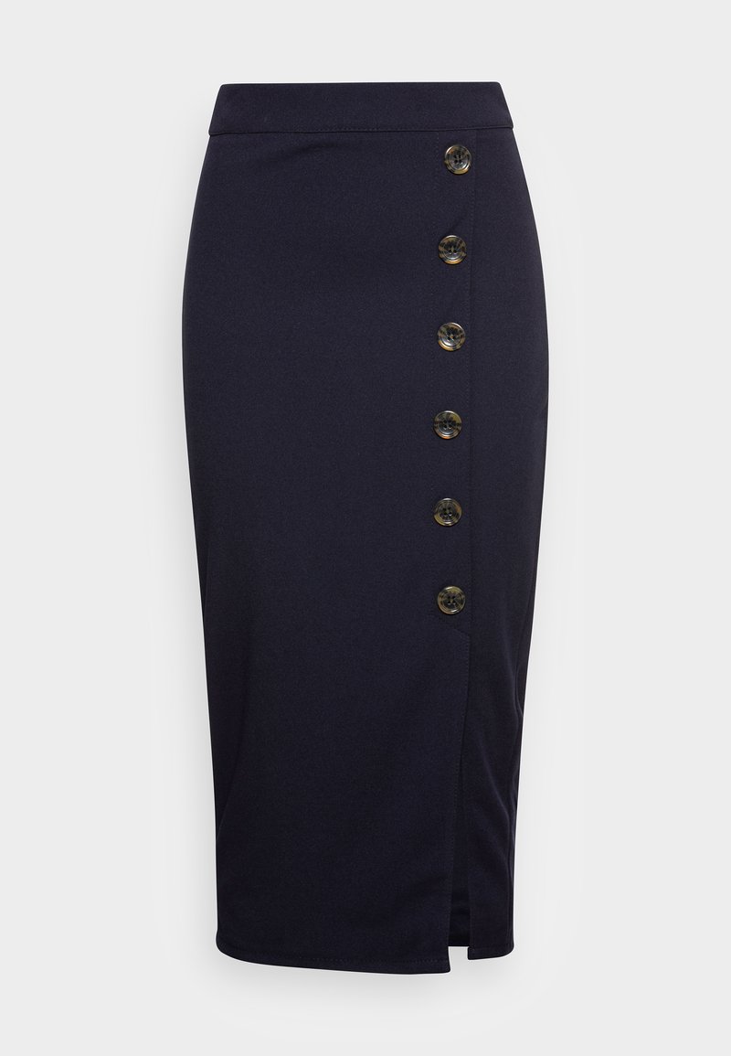 WAL G TALL - TORTOISE BUTTON SKIRT - Pencil skirt - navy blue, Enlarge