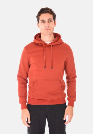 Felpa con cappuccio - rosso mattone