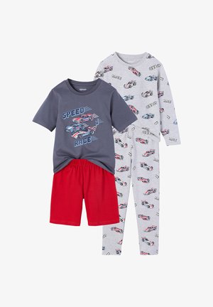 Vertbaudet, 2ER-PACK LANG KURZ MIT RENNWAGEN-MOTIVEN SET - Pyjama set - anthrazit