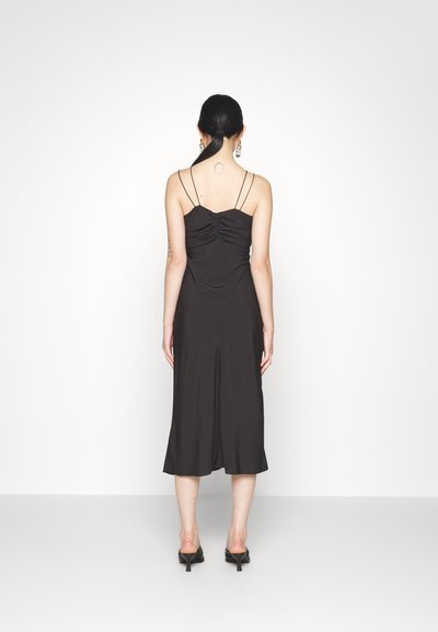DESIGNERS REMIX VALERIE MIDI TIE DRESS - Koktailové šaty/večierkové šaty - black