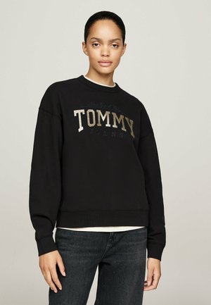 GLITTER VARSITY CREW - Sudadera - black