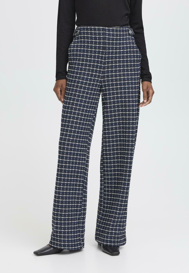 ICHI KATE CLOULE  - Kalhoty - patriot blue check