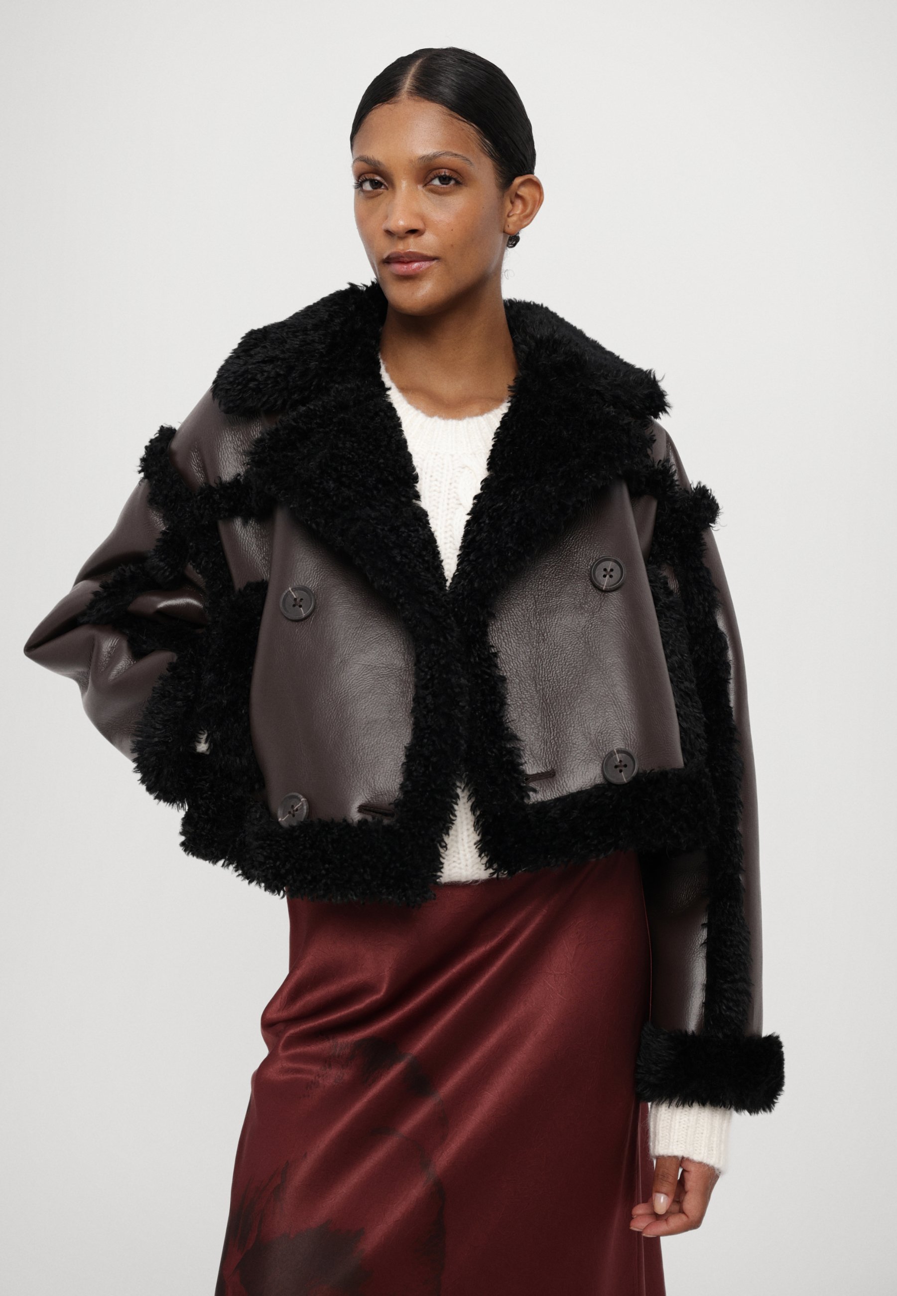 STAND STUDIO KRISTY JACKET - Winterjacke - dark brown/black