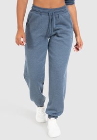 Smilodox AMELIA CUFFED JOGGERS - Teplákové kalhoty - blau melange
