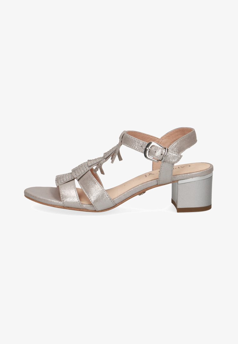 Caprice Sandals - silver metal.