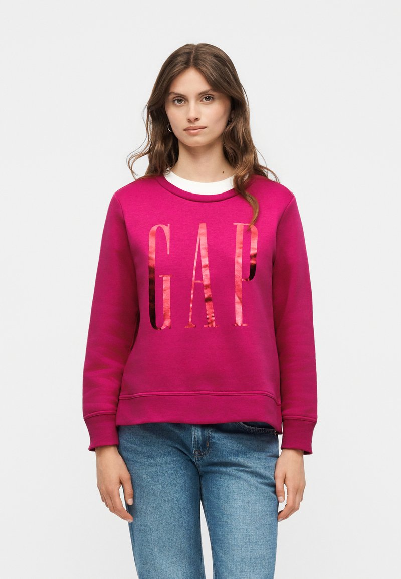 GAP Petite LOGO DOORBUSTER CREW - Mikina - bright fuchsia