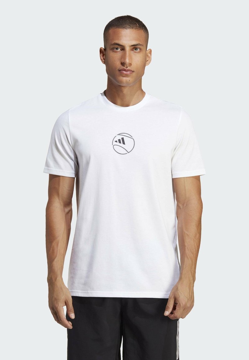 adidas Performance TENNIS GRAPHIC Tshirt imprimé white/blanc ZALANDO.FR