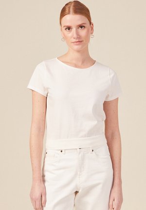 BONOBO Jeans MIT KURZEN ÄRMELN - T-shirt con stampa - creme